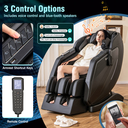 ZEN 37 - 4D Full Body Massage Chair, Zero Gravity Recliner with Airbags Heater and Foot Rollers