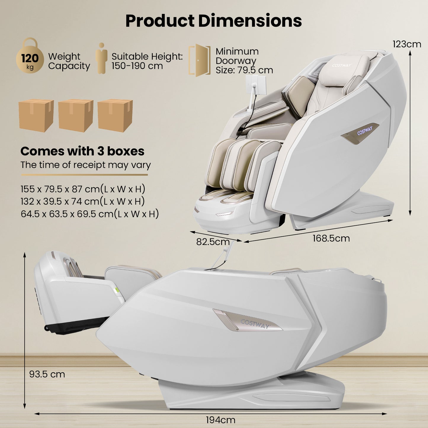 KENZO 41 - Costway 4D Full Body Massage Chair - 20 Massage Program, Heat Therapy, Thai Stretching