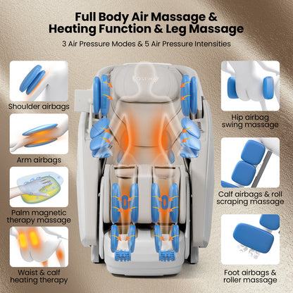 KENZO 41 - Costway 4D Full Body Massage Chair - 20 Massage Program, Heat Therapy, Thai Stretching