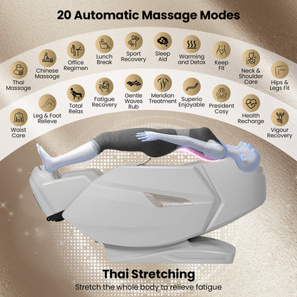 KENZO 41 - Costway 4D Full Body Massage Chair - 20 Massage Program, Heat Therapy, Thai Stretching